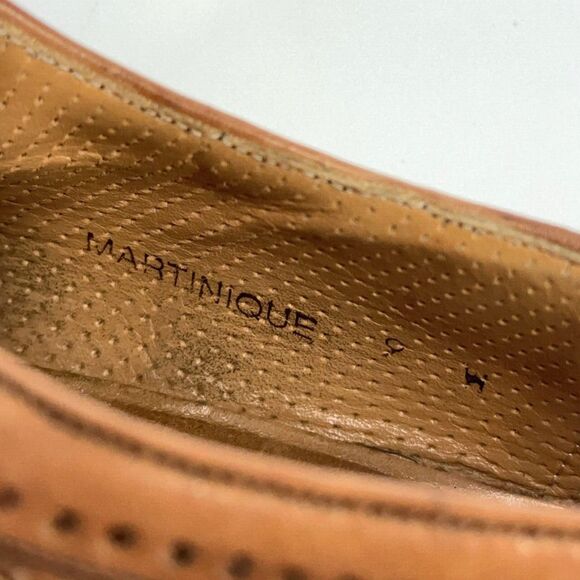 Mezlan Martinique Mens 9 W Brown Woven Leather Weaved Oxford Shoes Made In Spain